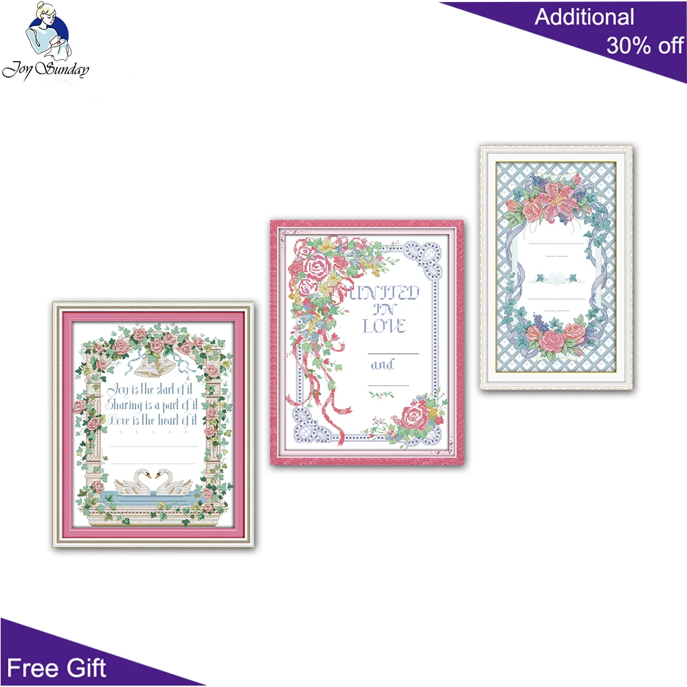 Joy Sunday Wedding Vows Marriage Never To Be Parted Cross-Stitch H273 H613 J387 Loyal Love needle arts & craft Cross Stitch Kits