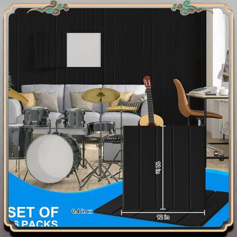 

Durable 16 Pack Self-Adhesive Acoustic Panels, Sound Proof Foam Panels, High Density Soundproofing Wall Panels Durable Black 12X