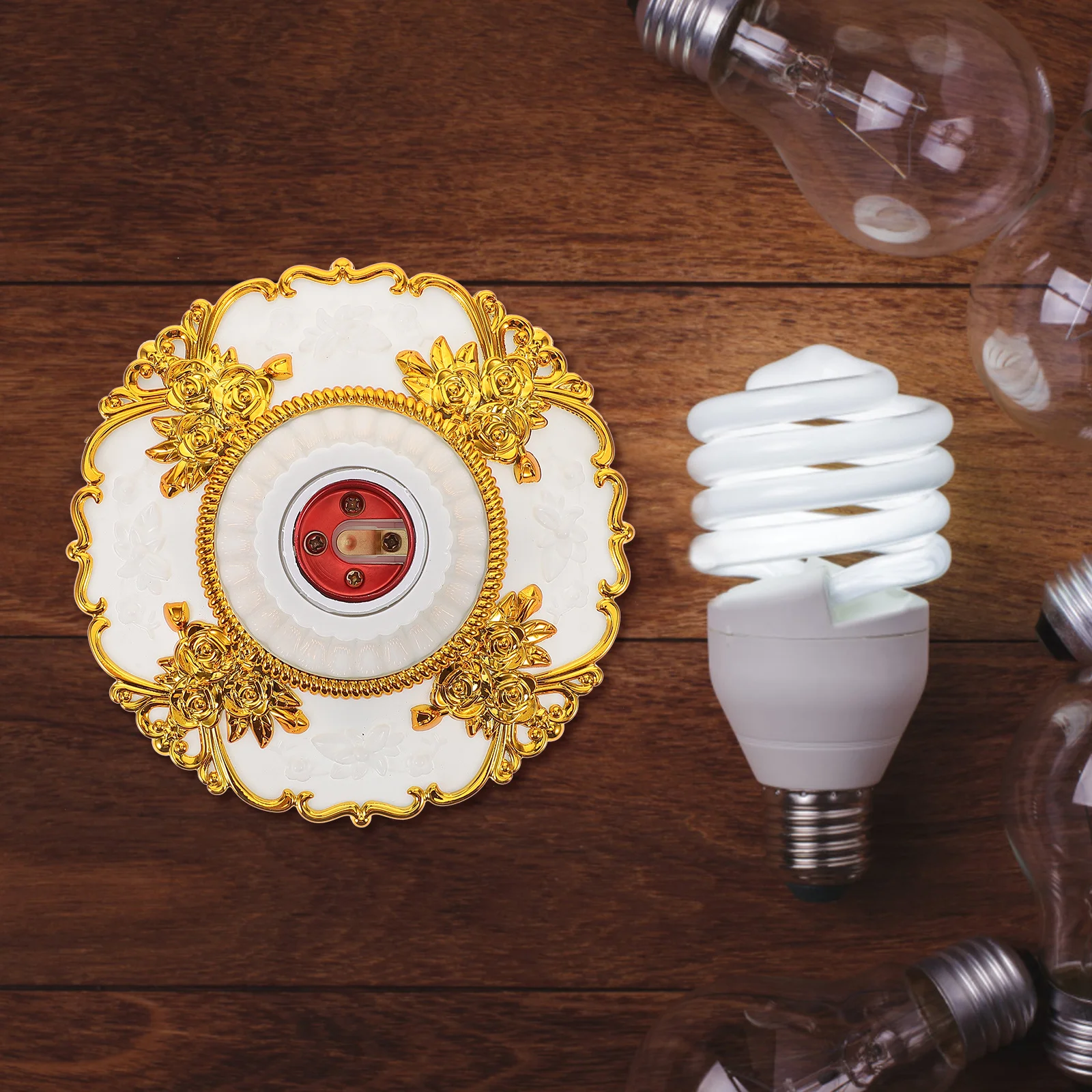 

Golden Lamp Holder Ceiling Light Socket Household Replacement Bulbs Outlet Screw