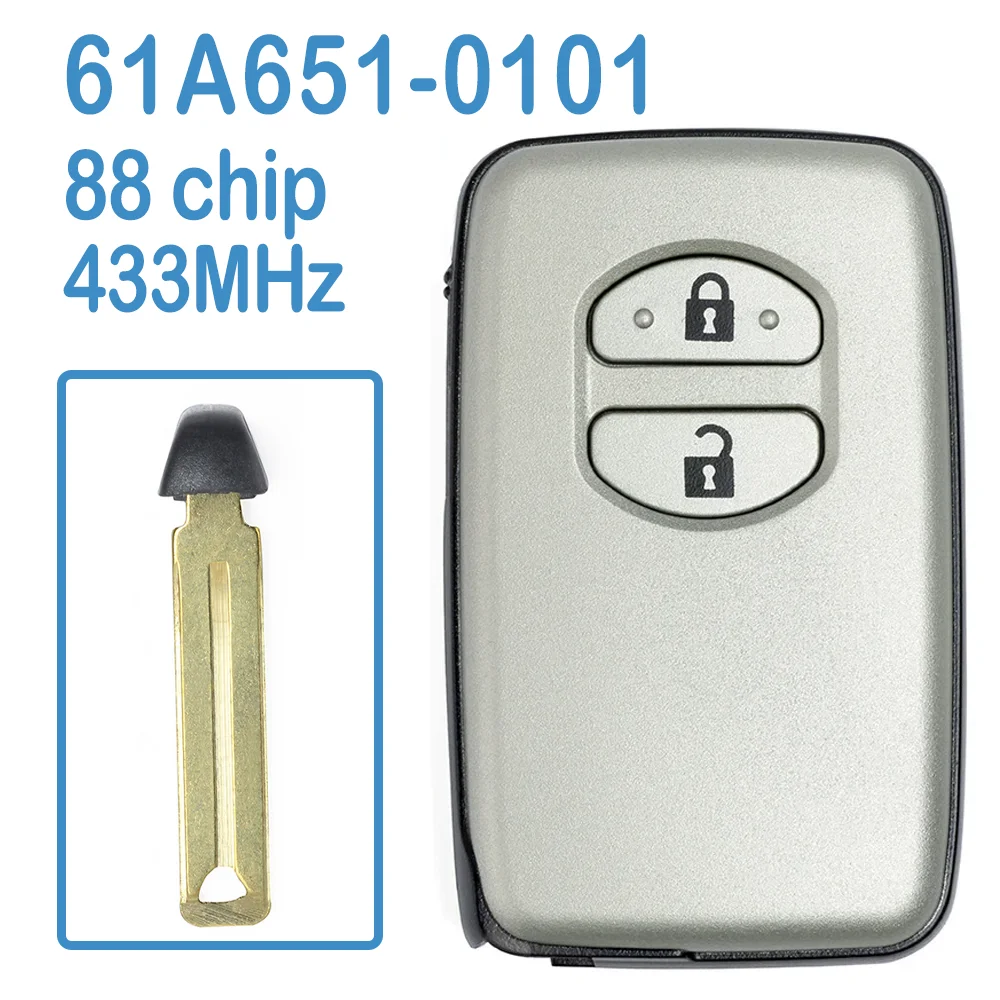 61A651-0101 Auto Smart Remote Board#: 0010/0011/F43 FSK 433MHz 2B 88 Chip BA7EQ Car Key For Toyota Yaris RAV4 Auris 2012-2018