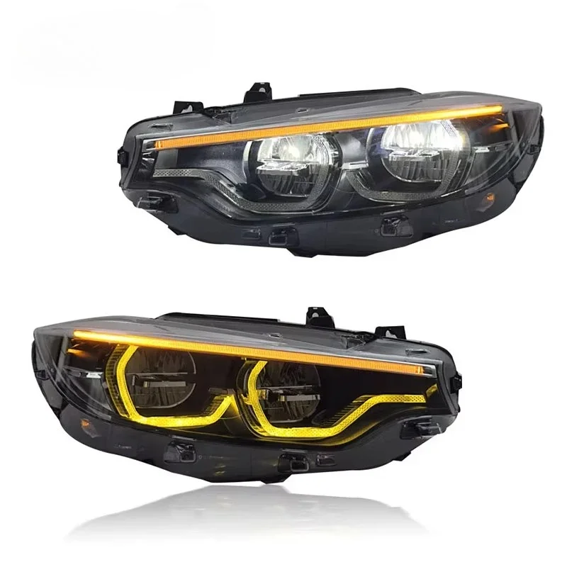 تصميم تلقائي جديد لـ 4 Series F32 F36 F82 المصباح ثنائي اللون قابل للتحويل 13-20 تعديل LED أصفر/أبيض DRL