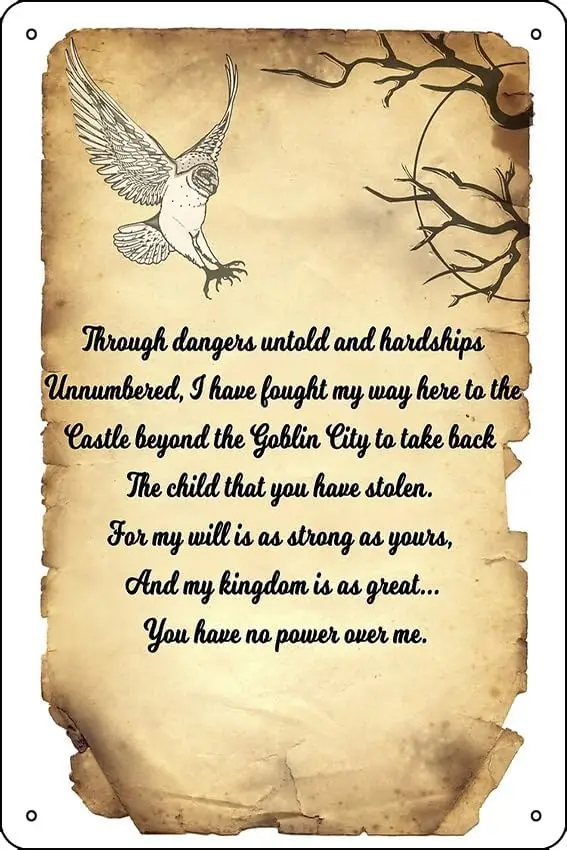 Labyrinth Poem Art Print Metal Tin Sign Plaque Man Cave Wall  Wall Art Decoration-aluminum sign