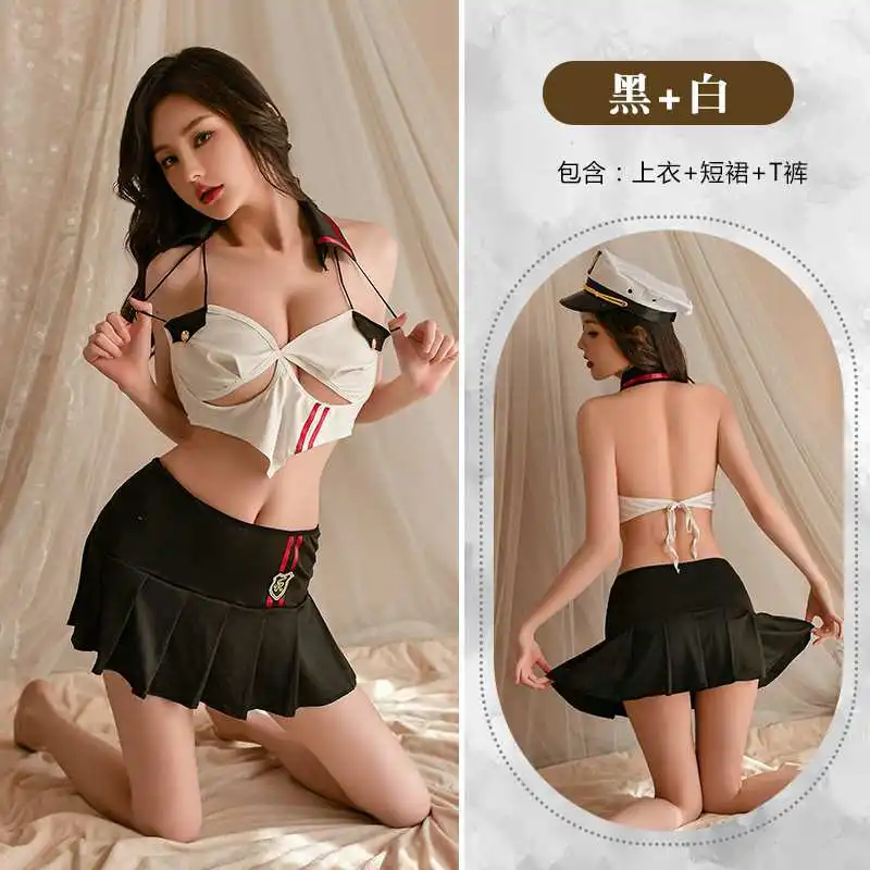 Uniforme de Polícia Sexy de Duas Peças, Lingerie de Cosplay Exótica, Vestido Senhora Adulto, Vestido de Festa Exótico, Novo Design