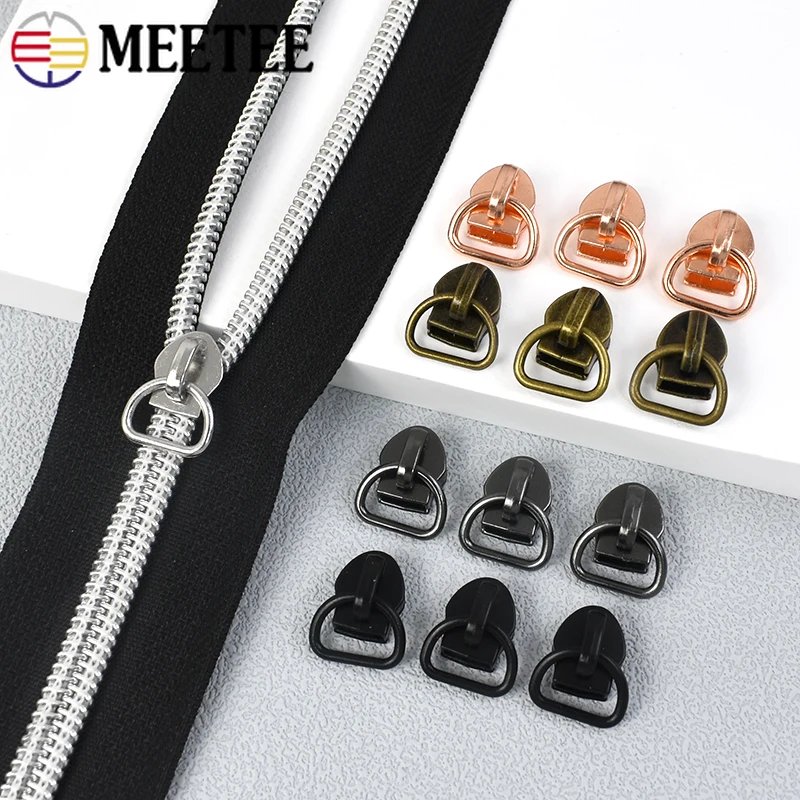 

10-100Pcs 5# D Ring Zipper Slider for Nylon Zippers Luggage Garment Replacement Zip Pull Head Bags Zips Repair Kit DIY Accessory