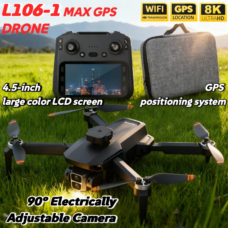 Самый продаваемый L106-1 MAX GPS 182,2 г легкий бесщеточный двигатель для дрона 4,5-дюймовый цветной ЖК-экран с дистанционным управлением, регулируемая игрушка-камера Самый продаваемый L106-1 MAX GPS 182,2 г легкий бесщеточный двигатель для дрона 4,5-дюймовый цветной ЖК-экран с дистанционным управлением, регулируемая игрушка-камера