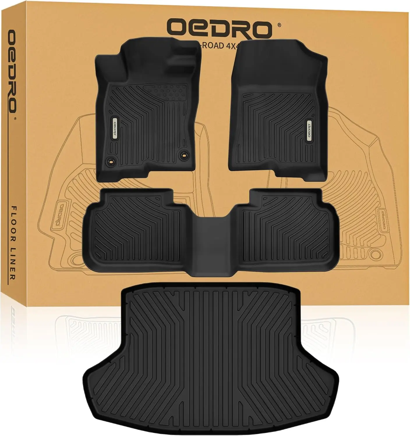 

Custom Fit All Weather TPE Floor Mats for 2022-2026 Honda Civic Sedan and Acura Integra, Includes 1st & 2nd Row with Cargo Liner
