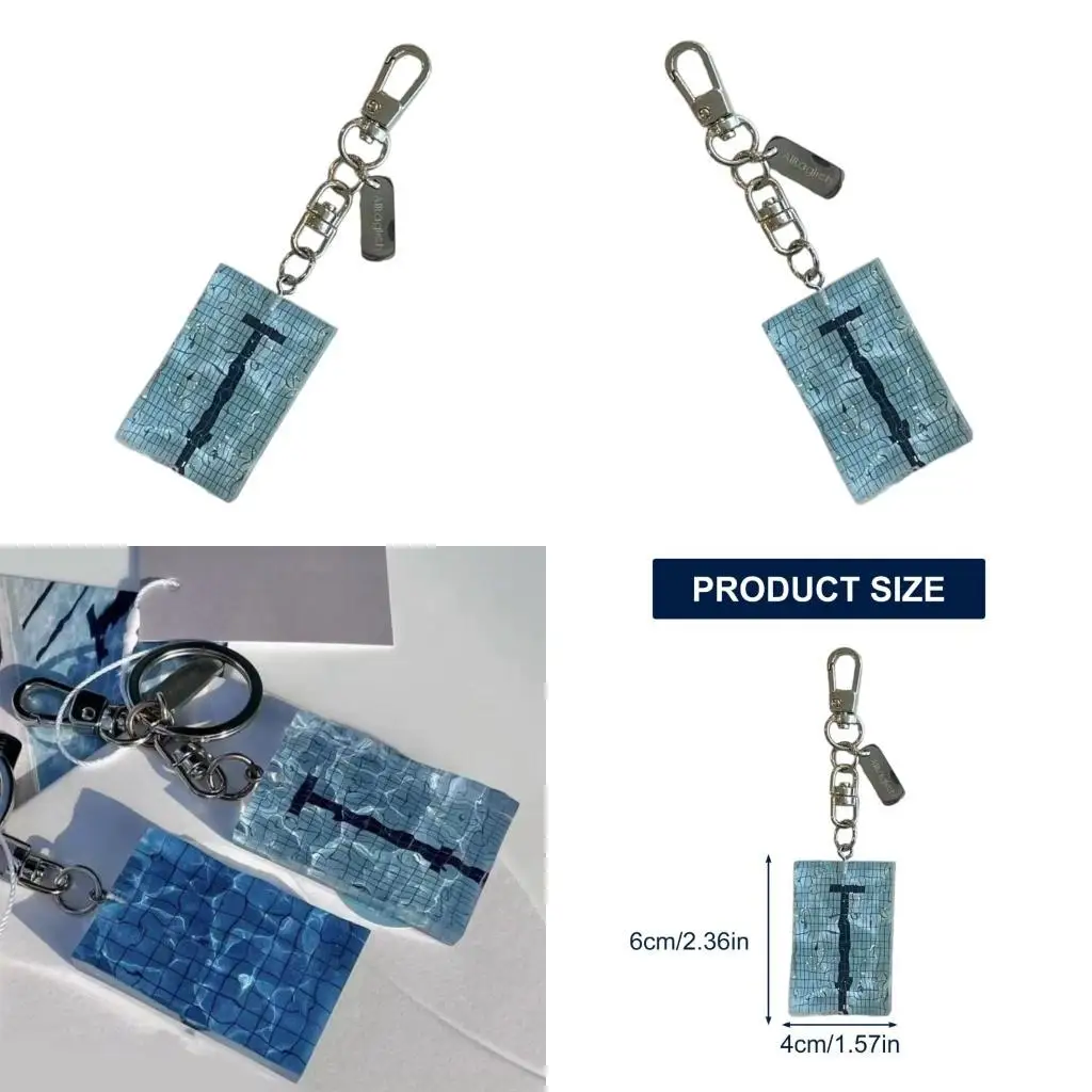 Swimming Pool Keychain Bag Charm Stylish Handbag Pendant Simple Car Keyrings  D2RC