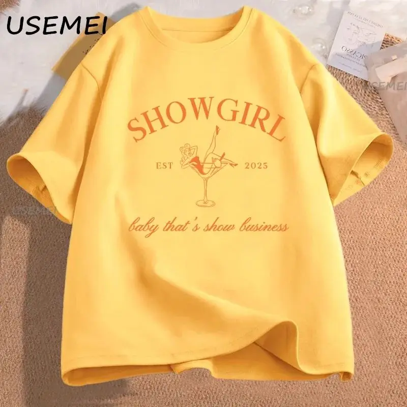 

Showgirl Estimate 2025 T-shirt Casual Cotton Short Sleeve T-shirt Streetwear Harajuku Summer Women's Clothing Oversized Concert