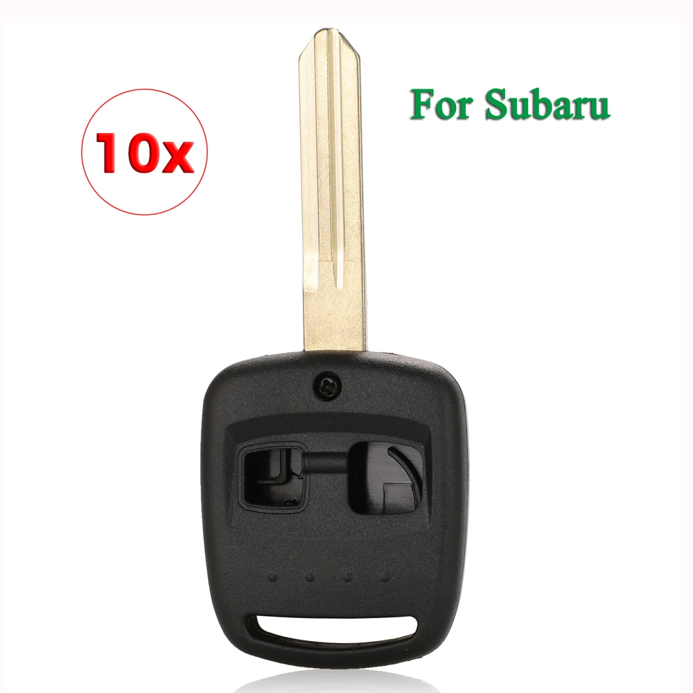 jingyuqin 10pcs For Subaru Forester Legacy Impreza Outback 2000 2001 2002 FOB Remote Car Key Shell Case 2 Buttons Replacement