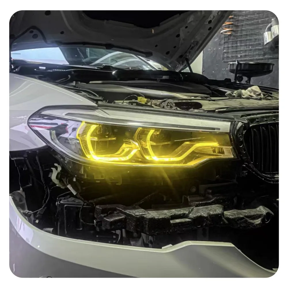 For BMW 5 Series G30 G31 F90 M5 Lemon Yellow Headlight Modules 63117214939 63117214940  DRL Daytime Lighting LED Boards