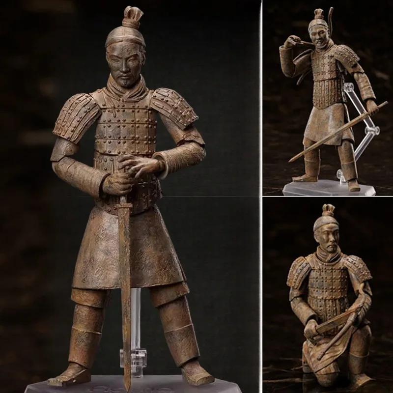 Terracotta Army Figures Chinese Antiques Terracotta Warriors Statues Soldier Figurines Sculpture Doll Figma Desk Decor Ornament