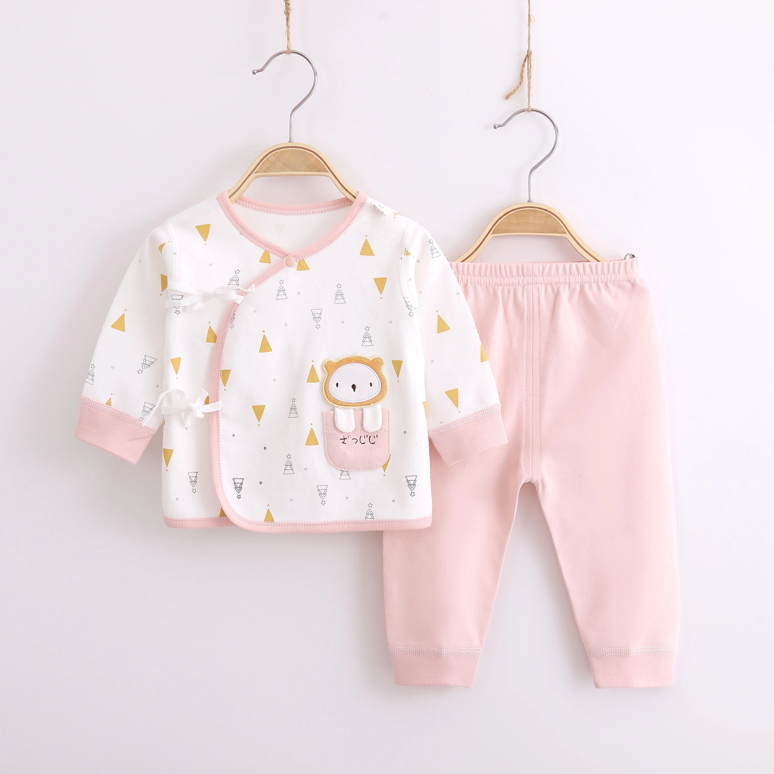 Newborn Baby Cotton Underwear Set 0-3 Months Baby Side-Tie Monk-Style Clothing Children's Thermal Underwear Set