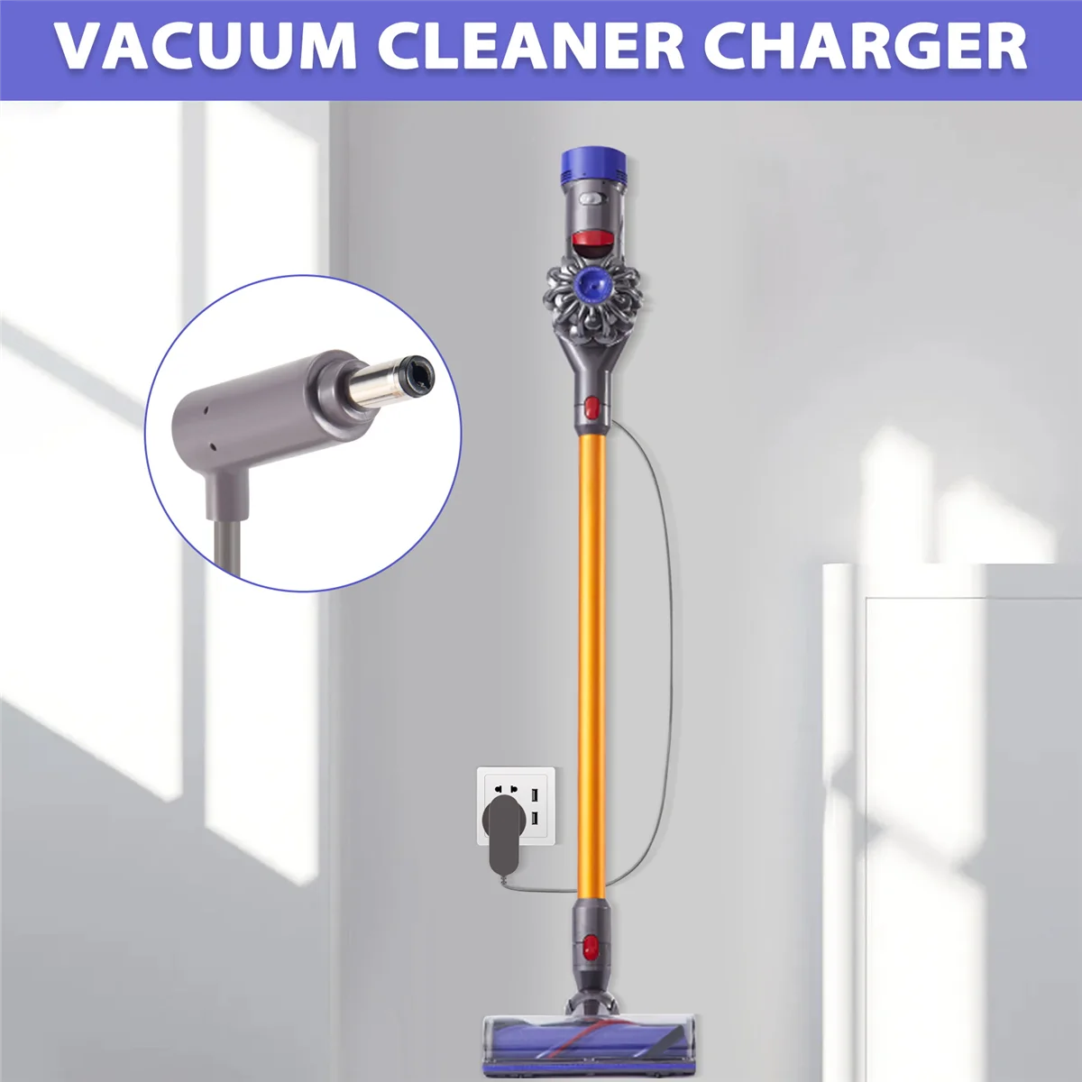 로봇 진공 청소기용 케이블 라인 충전기 어댑터, 1.85M, V6, V7, V8, 영국 플러그