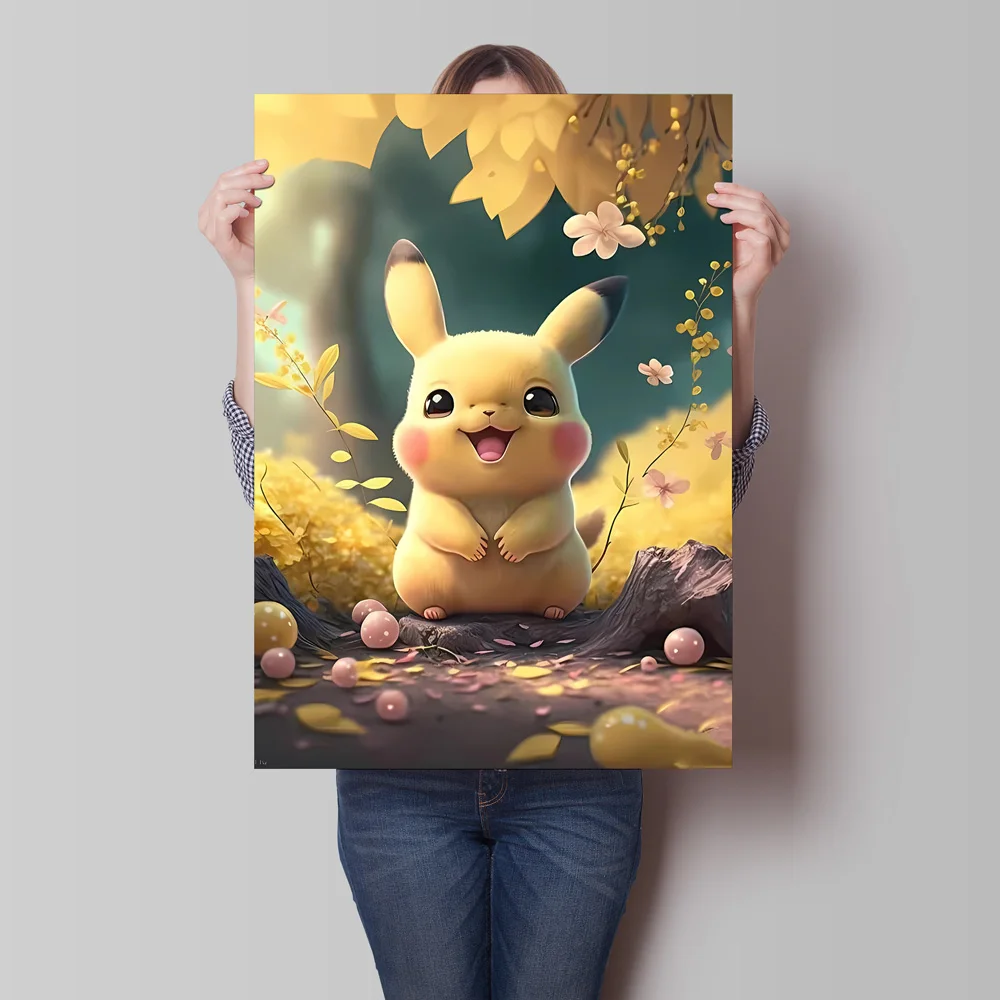 Obrazy na płótnie Pokemon Pikachu, urocze plakaty anime, nowoczesne obrazy do salonu, obrazki z postaciami z kreskówek, dekoracje ścienne, prezenty