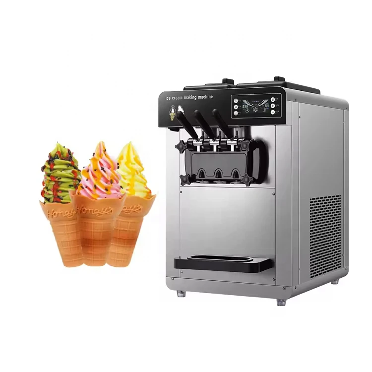 

KOIDA High Productivity Three Flavors Stainless Steel Commercial Table Top Soft Ice Cream Machine for Business