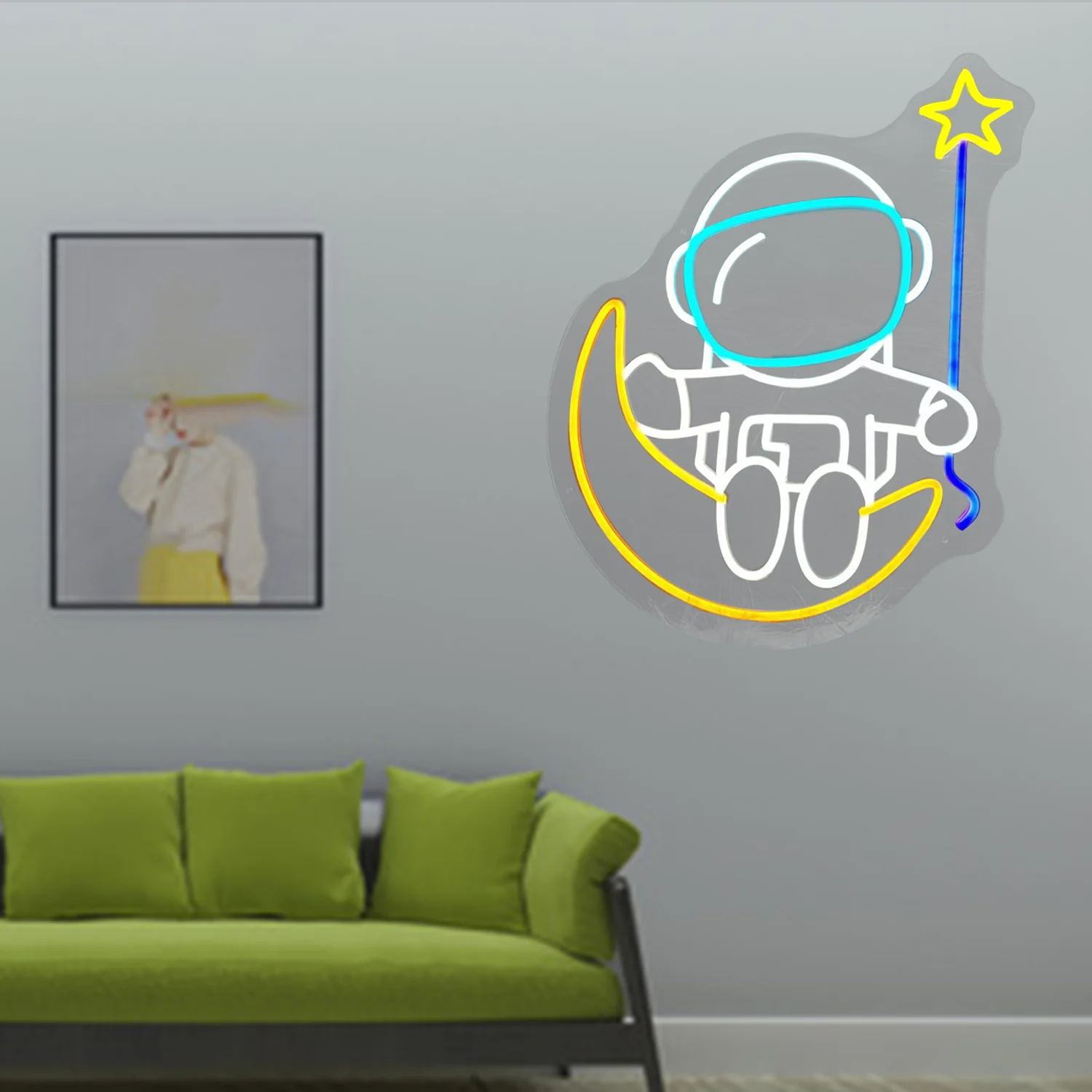 Imagem -05 - Astronauta Neon Light Sign Party Logo Living Room Decoration