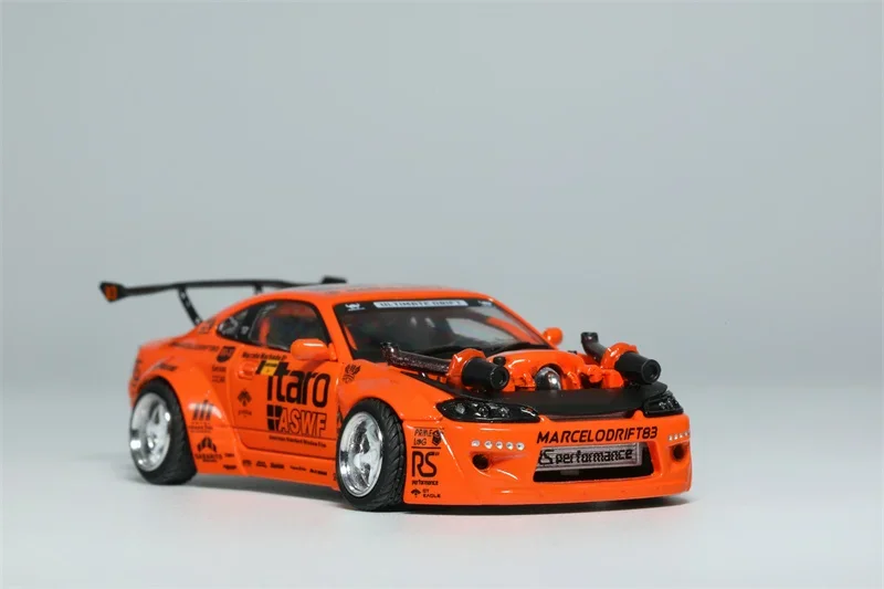 YS Model  1:64 Silvia S15 Marcelo Drift Orange Model Car