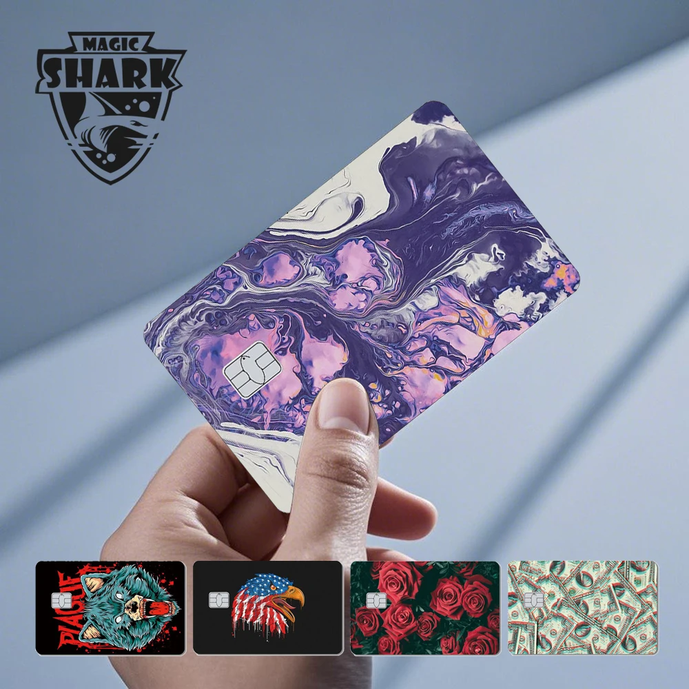 

Magic Shark Bear Money Skull Flower Matte 3M No Fade Credit Debit Bank Film Skin Sticker Cover Small Large Chip