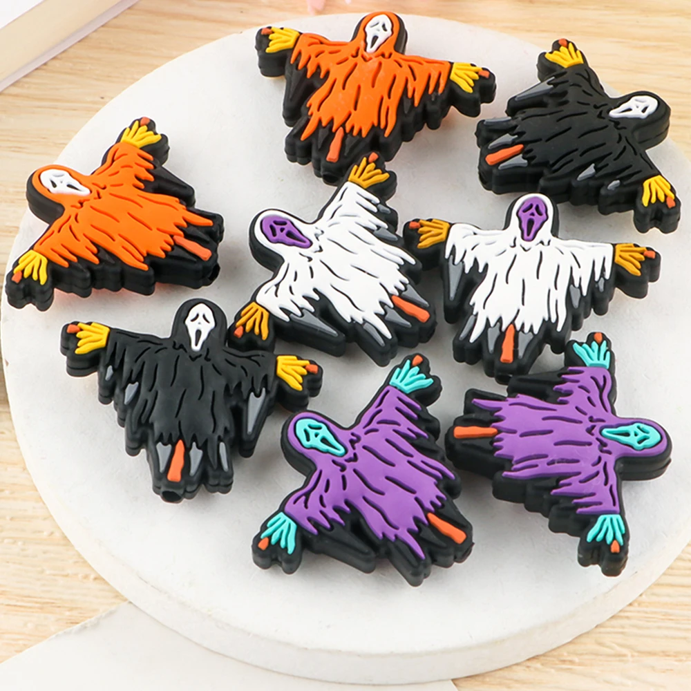 5/10Pcs New Halloween Series Silicone Beads Ghost Skeleton Pumpkin Bead For Jewelry Making DIY Halloween Gifts Accessories