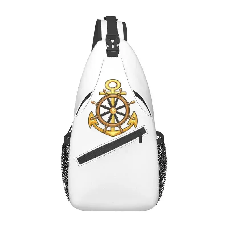 Casual Nautical Sailor Anchor Sling Crossbody Backpack Men Shoulder Chest Bags for Travel Cycling