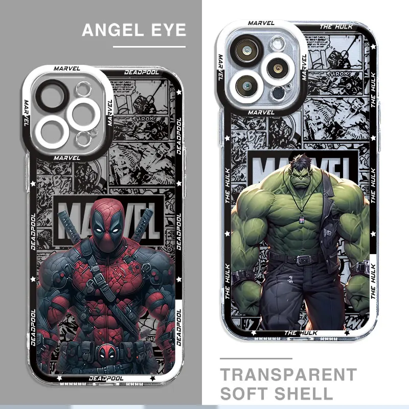 Phone Case for Apple iPhone SE 15 Plus XR X XS 12 Mini 14 Pro 7 6s 13 Pro Max 8 11 Cover Marvel Deadpool The hulk