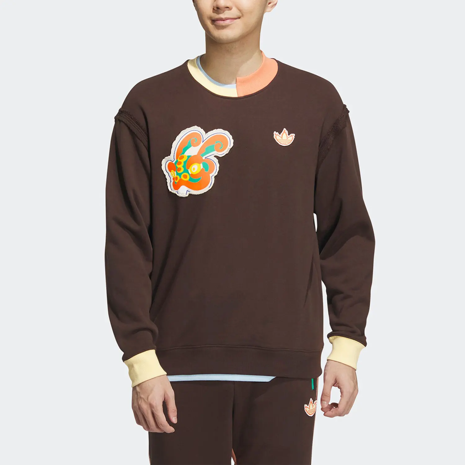 adidas-genuine-clover-men's-and-women's-sports-new-year-round-neck-sweatshirt-hy7251