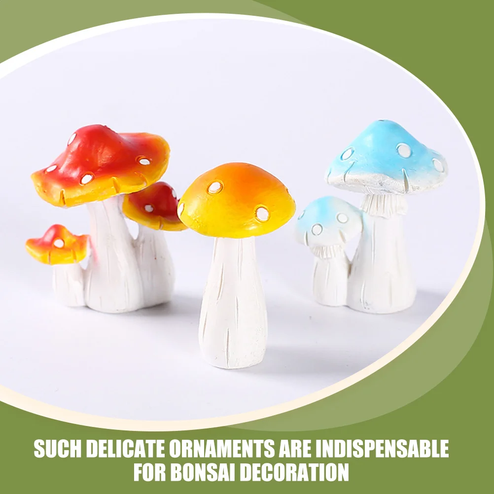 3 قطعة الفطر الصغير الراتنج الساحر المشهد الصغير ديكور حديقة صغيرة الحلي الفطر الحلي الراتنج الفطر الديكور #4