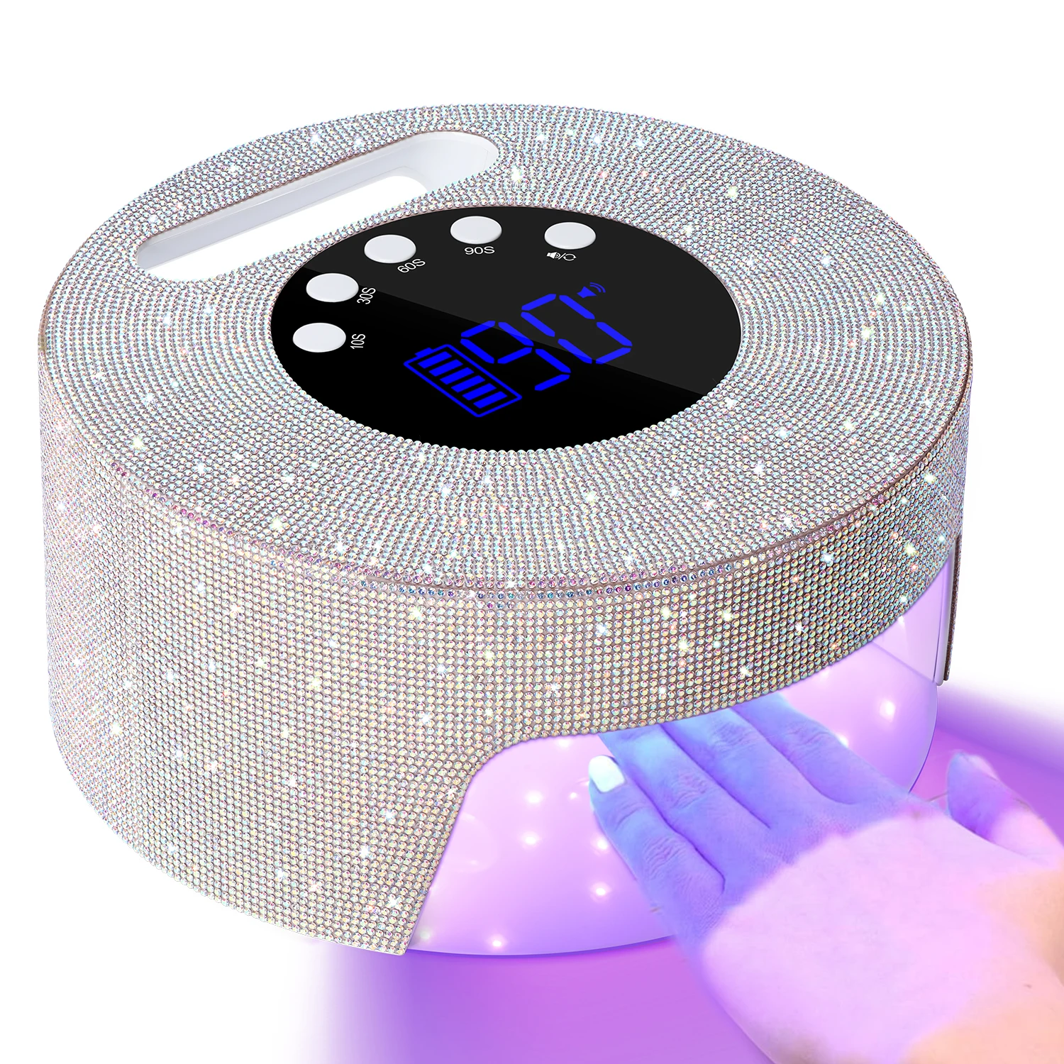 lampara-de-unas-led-uv-redonda-de-diamante-con-fuente-de-luz-dual-45-led-pantalla-lcd-4-temporizadores-sensor-infrarrojo-base-magnetica-de-2200-mah