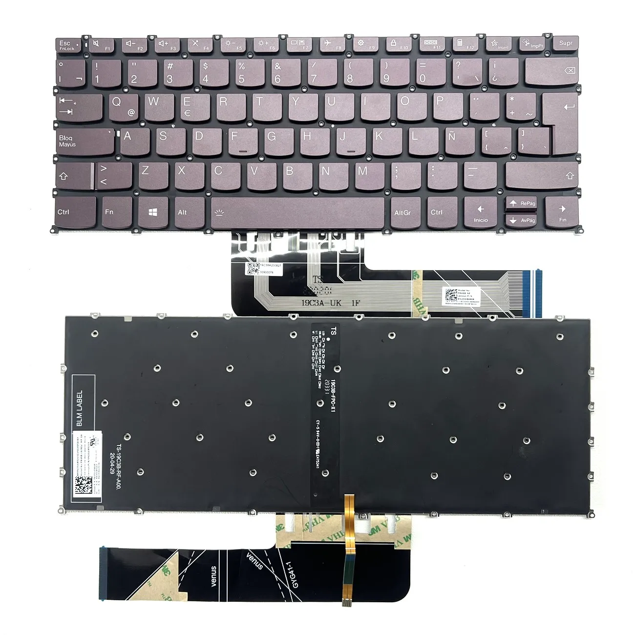 Latin Backlit Keyboard For Lenovo Pro14 2020/2021, Xiaoxin Air 14 2020/2021, IdeaPad Flex 5-14IIL/ARE05, 3 Gen 6/3-14ITL6 Series
