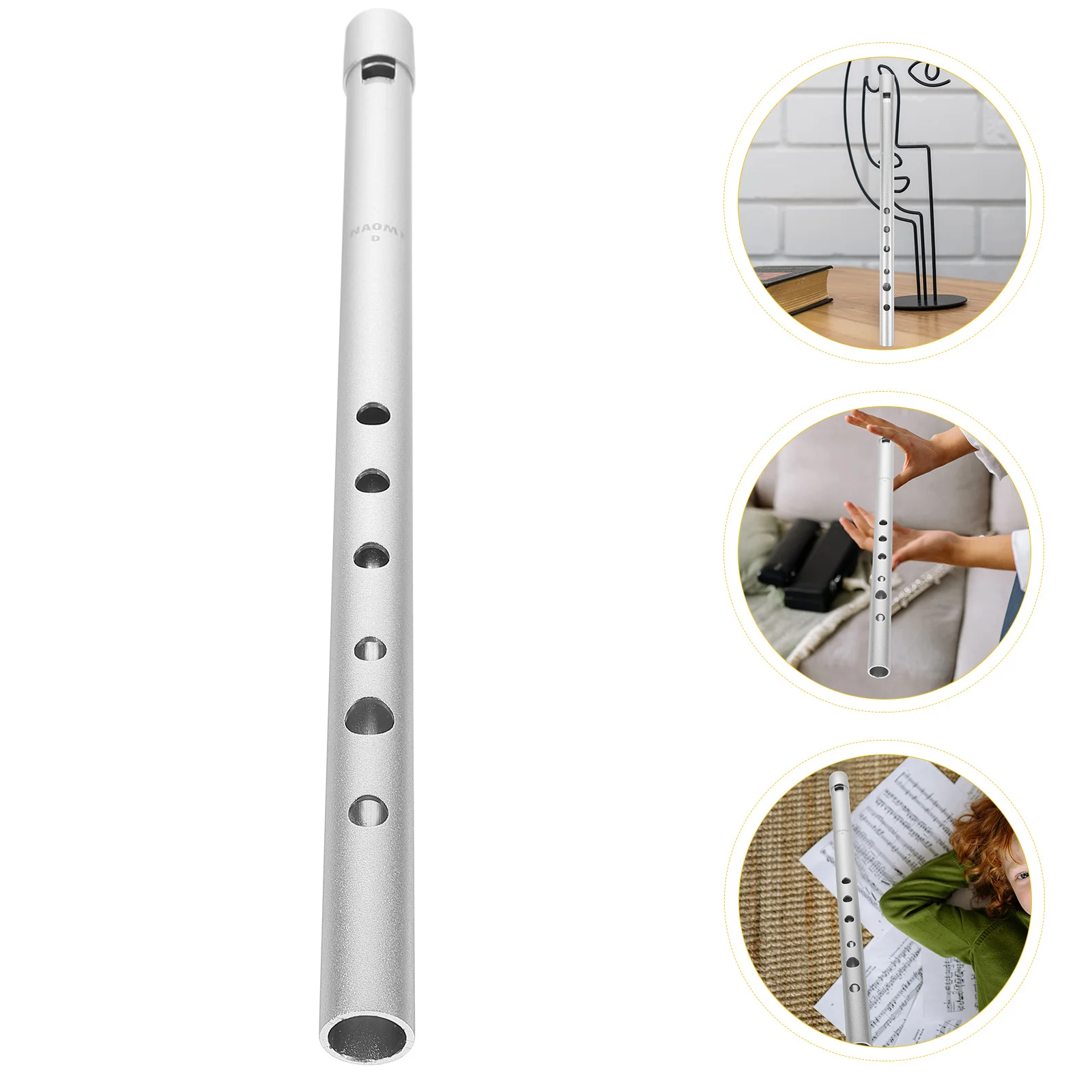 

D Whistle Fern Smooth Surface Clarinet Instrument for Kids Full Metal Easy to Carry Musical Instruments Aluminum Alloy Woodwind