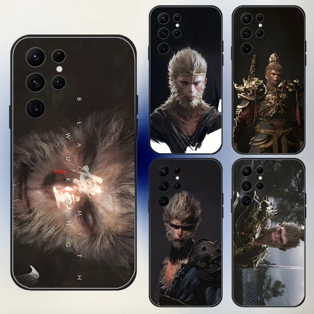 Game Black Myth Wukong  Phone Case For Samsung S24,23,22,30,21,10,9,Ultra,Plus,Lite,FE,5G Black Soft Case