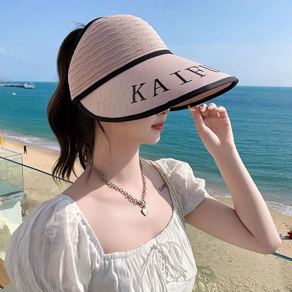 

New Letter Print Sunshade Hat Breathable Casual UV Protection Hat Elegant Hollow Top Duck Tongue Hat Outdoor