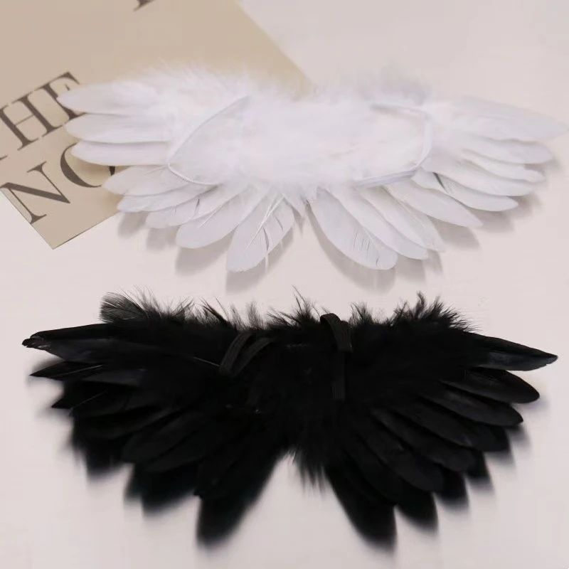 ملابس دمى الزي اكسسوارات ل 15-17 سنتيمتر Labubu أسود أبيض أجنحة ريشة الملاك DIY بها بنفسك دمى صغيرة الملابس فتاة هدية #4