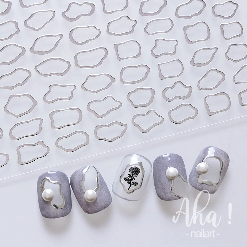 Autocollant pour ongles avec ligne de diamants en cristal, ruban auto-adhésif en or et argent, relief en 3D, patch pour ongles plaqué or, accessoires