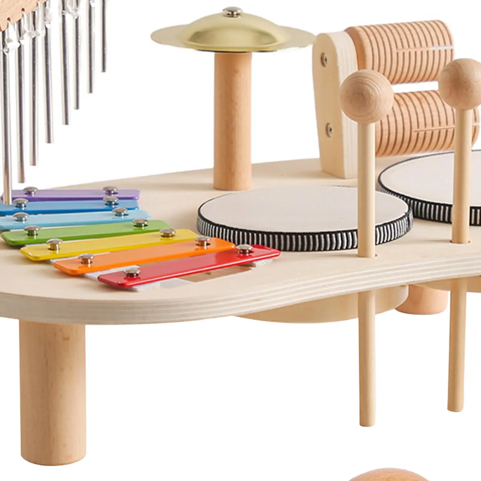 Kids Drum Set Music Educational Toy Wooden Percussion Montessori Toy