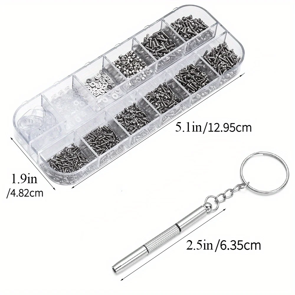 1Set Glasses Repair Kit with Tiny Stainless Steel Screws Nose Pads Micro Screwdriver Tweezer for Watch Clock Eyewear Maintenance