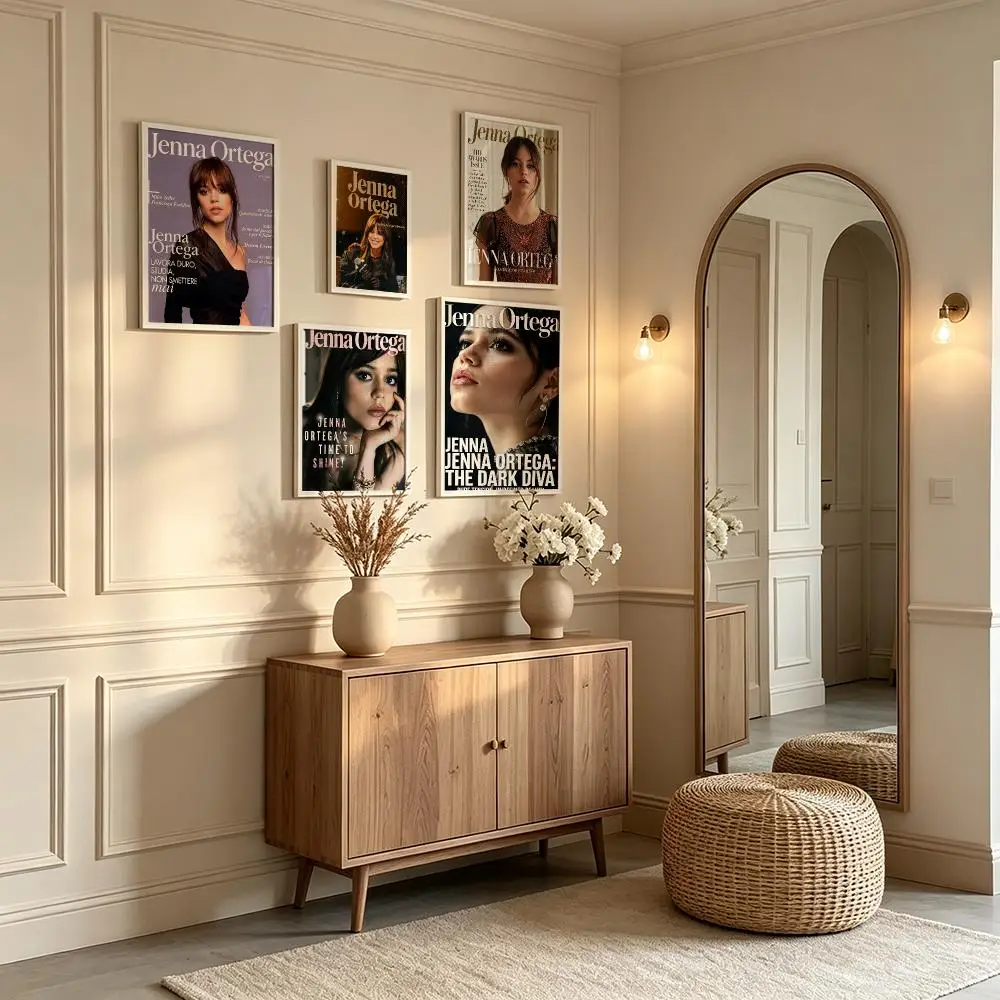 actress Jenna Ortega Poster Poster Waterproof HD Unframed Self‑Stick Decor Wall Art for Home Room Decoration Gift