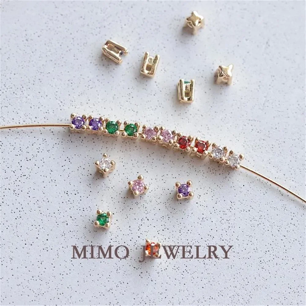 

Color copper plated gold mini diamond three-dimensional color zircon claw drill beads DIY manual accessories