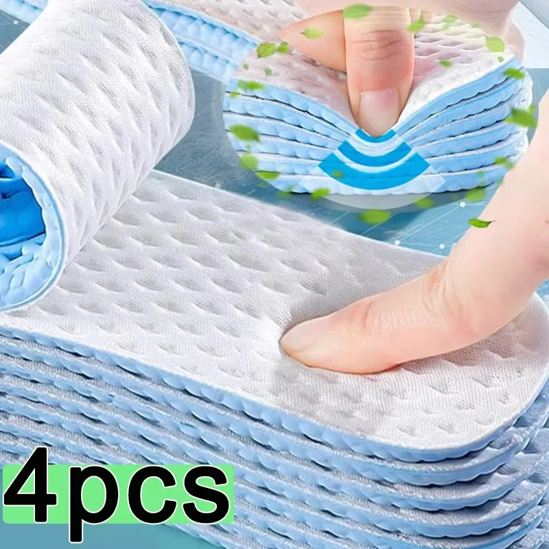 2/10Pcs 통기성 메쉬 Insoles 남자 여름 탈취 땀 흡수 실행 충격 흡수 신발 단독 메모리 폼 신발 패드