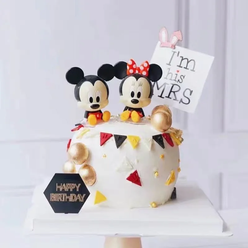 Mickey Mouse Minnie Or PVC 6 pieces/set Tinker Bell Figures Toy Mini Doll Clubhouse Birthday Party Background Cake Decoration