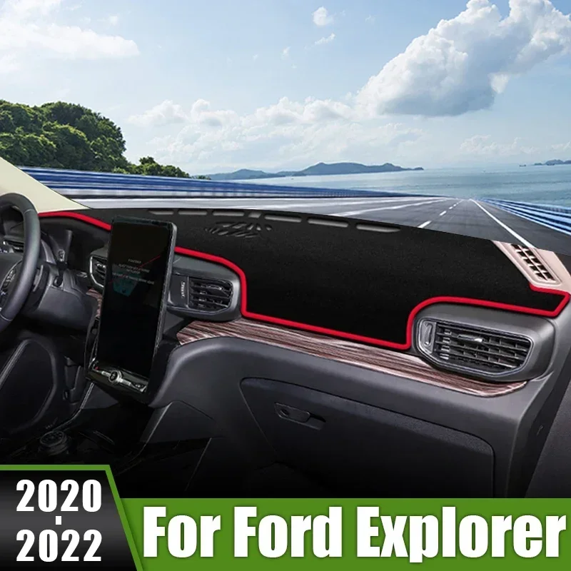 Car For Ford Explorer MK6 2020 2021 2022 Dashboard Mats Sun Shade Pads Avoid Light Cover Anti-UV Carpets Interior Accessories
