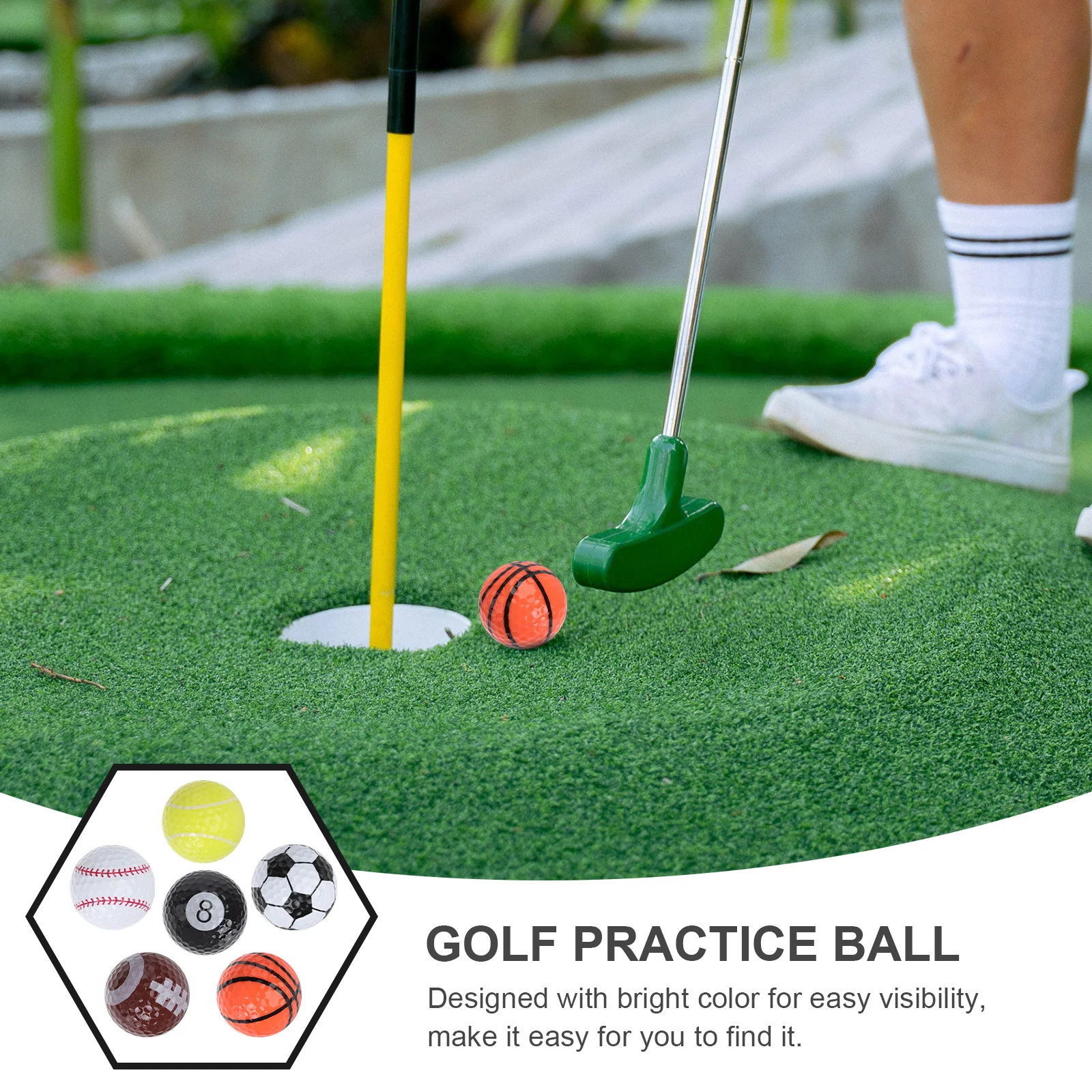 

6Pcs Golf Practice Balls High Quality Bright Color Lightweight Training Golfing Exercise Balls for Beginners Practice Ball