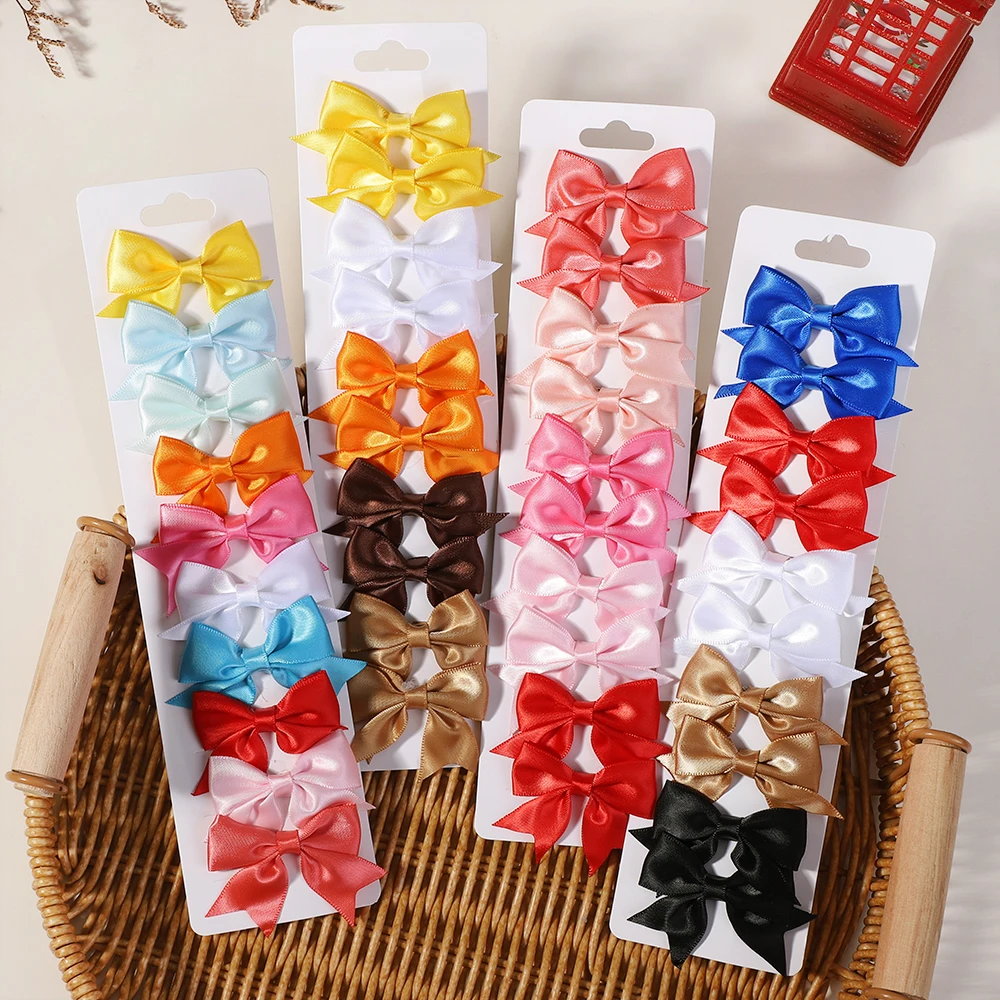 10Pcs/lot Ribbon Baby Bows Hair Clips Hairpins 2\