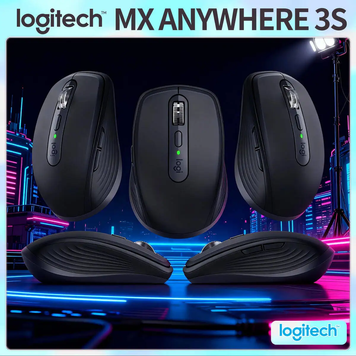 

Logitech MX Anywhere 3S Portable Wireless Mouse 7 Custom Buttons for Business Travel Office Gaming