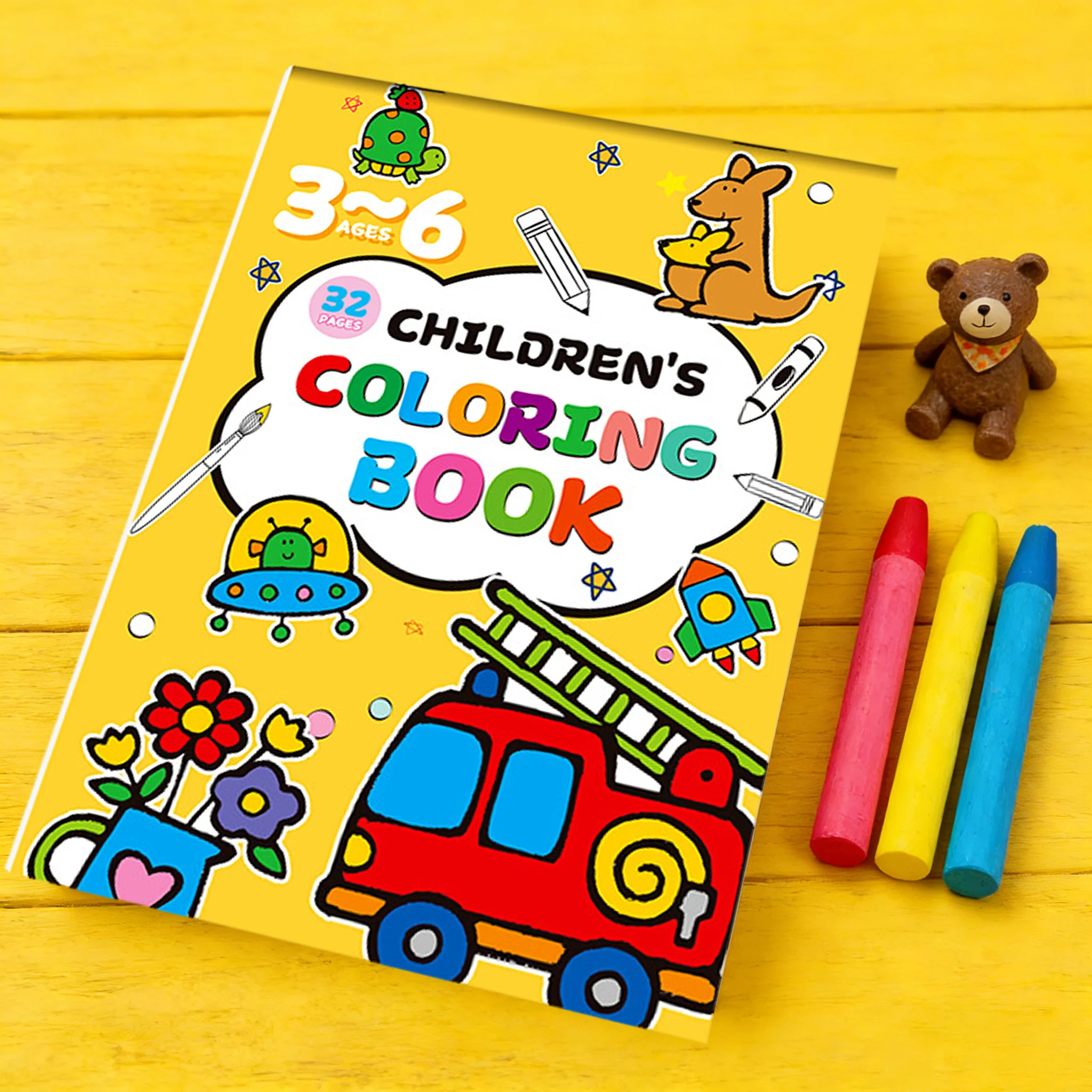 

Fun Coloring Book Children's Drawing Book, Containing Colored Cases, Graffiti Cartoon Animals, Transportation, Food Themes