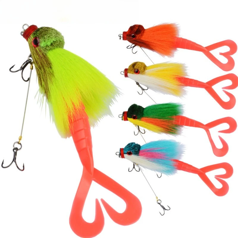 

Приманка для рыбы в виде кролика – плавающая приманка для морской рыбалки с дальним забросом, 22 см, 40 г, с тройными крючками и двойным хвостом, реалистичная имитация грызуна