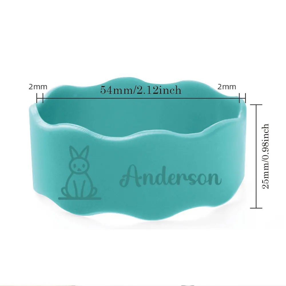 1pc Custom Name Stainless Steel Cup Sleeve Sports Water Bottle Band Soft & Flexible Silicone Colorful Options view 3