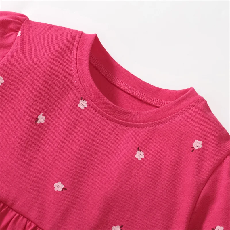 Jumping Meters 2-7 Years Summer Princess Baby Girls Dresses Horse Applique Party Birthday Kids Short Sleeve Clothing