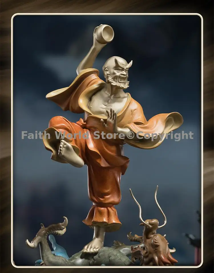 limited edition Buddhism Bronze Sculpture Dharma Shaolin Temple 18 Buddhist saints the Chan sect Dhyana Zen A09 dragon Arhat