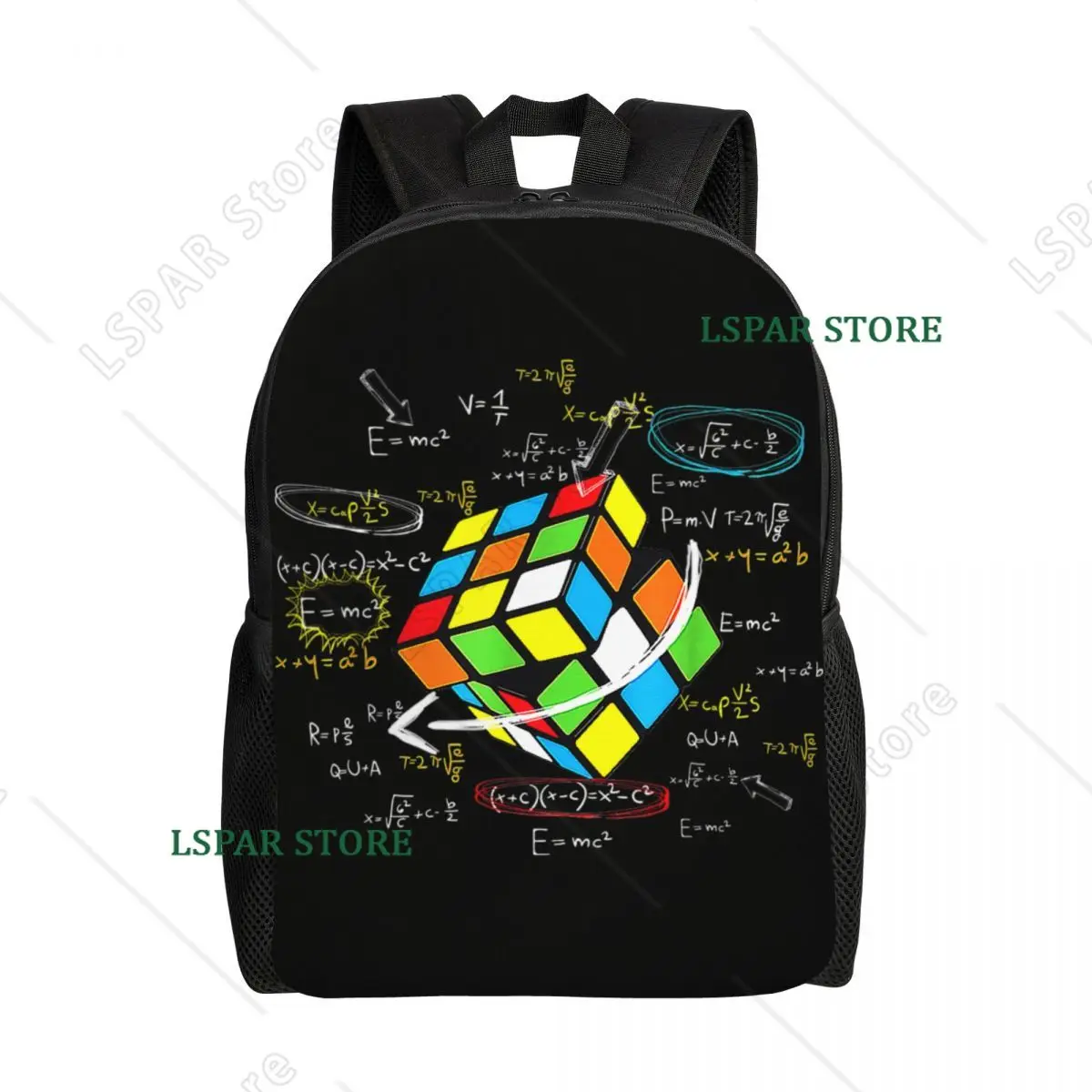 Customized Math Rubik Rubix Cube Caps Travel Backpack Women Men School Computer Bookbag College Student Daypack Bags